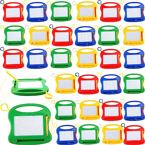 Sonarun 32 Pack Mini Magnetic Drawing Board Bulk Small Magnetic Doodle Board Portable Doodle Scribbler Boards Toys for Kids Toddler Birthday Party Favors Classroom Prizes Goodie Bag Fillers