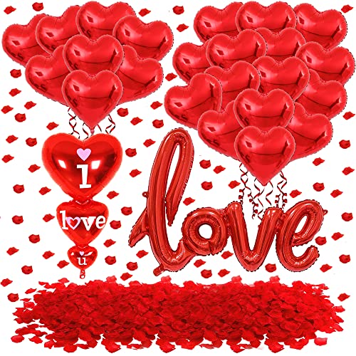 KatchOn Giant I Love You Balloons Set 36 Inch | Happy Anniversary, Wedding, Engagement Party Decorations | Romantic Love