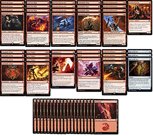 Mono Red Aggro Burn Deck - Modern Legal - Custom Built - Magic The Gathering - MTG - 60 Card