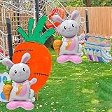 Bunny Balloons, Easter Balloons, Pink Rabbit Balloons for Easter Party Birthday Party Animal Party Decorations Supplies - 4Pcs