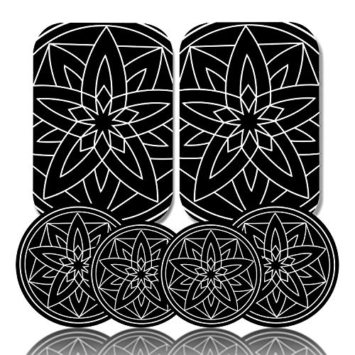 Metal Plate for Phone Car Magnetic Mount 6 Pack,Magnet Holder Disc Replacement Case Sticker with 3M Adhesive for iPhone Magnets Cradle-less Mounts Cell Phone Mini Tablet GPS Stand 2 Rectangle 4 Circle
