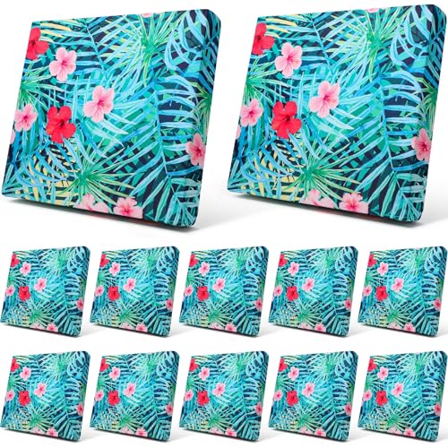 Newwiee 12 Pcs Patio Stretch Outdoor Cushion Covers Sofa Couch Covers Replacement Couch Slipcover for Sofa Seat Chair Porch Patio Furniture Protector, Flexibility and Washable(Palm Leaf,Colorful)