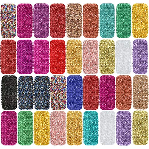 36 Pack Crushed Glass Glitter, Broken Crushed Glass Pieces for Craft Resin Nail DIY Craft Vase Filler Epoxy Resin Art Jewelry Making