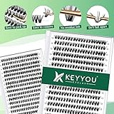 Lash Clusters 300pcs Individual Lashes 40D 0.07D Curl 13mm DIY Eyelash Extension KEYYOU Large Tray Volume Soft&Natural Eyelash Clusters(40D-0.07D,13）