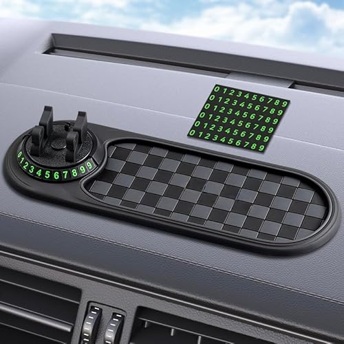 YXautomobile Car Anti-Slip Mat for Ford Kuga 3 (III) Trend, Titanium, Cool&Connect I 2019-2024, Car Anti Slip Mat Phone Holder and Temporary Parking Number Pad,Black