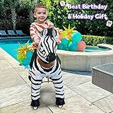 PonyCycle Zebra Kids Ride on Toys Kids Scooters Classic Model U (with Brake/ 36" Height/Size 4 for Age 4-8) Pony Cycle Ride on Zebra Plush Toy Stuffed Animal Toy Model Ux468