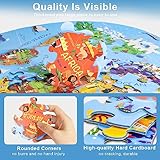 DIGOBAY World Map Jigsaw Puzzle for Kids 4-8, 70 Piece Large Round Floor Puzzles for Kids Ages Toddler Puzzle Globe Geography Games Educational Toys Birthday for Children