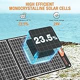 200W Portable Solar Panel for Power Station Generator, 12V/24V Flexible Foldable Solar Panel Kit Lightweight High-Efficiency Solar Charger Power Backup for Outdoor Van Camper Boat Caravan Off-Grid