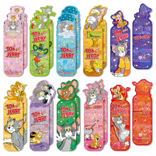 Cute Mouse and Cat Laser Bookmark for Kids, 20Pcs Cartoon Bookmarks, Book Page Marker Gifts for Kids, Inspire Reward Bookmark for Teachers Parents, 10 Style Classroom Page Clips Tool for Students