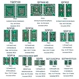 ALAMSCN 51PCS 12 Types SMD to DIP Adapter PCB Proto Board Plate Converter SOP SOT 0402/0603/0805 TQFP QFN + 40PCS 2.54mm Male 40 Pin Header