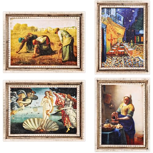 HannaFires 4PCS World Famous Painting Refrigerator Magnets Unique World Famous Paintings, Retro Style, Vintage Art, Home Decor Gifts and Souvenirs. Fridge Magnets Retro