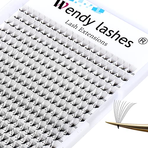 WENDY Lash Extension Premade Fans Eyelash Extensions 320PCS Pre Made Fans Lash Extensions 10D Lashes Extension 0.07mm C Curl Promades Eyelash Fans Mixed 9-16mm(10D-0.07-C, 9-16mm Mixed Tray)