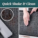 Front Door Mats, 2 Pc Set, 29.5 x 17, All Weather Entry and Back Yard, Indoor and Outdoor Safe, Slip Resistant Rubber Backing, Absorbent and Waterproof, Dirt Trapping Rugs for Entryway