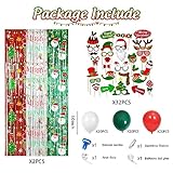 Avezano 98pcs Christmas Decorations Set, Merry Christmas Foil Fringe Tinsel Curtains Balloons Arch Garland Favors for Kids & Adults Selfie Picture Holiday Party Props for Photo Backdrop Supplies