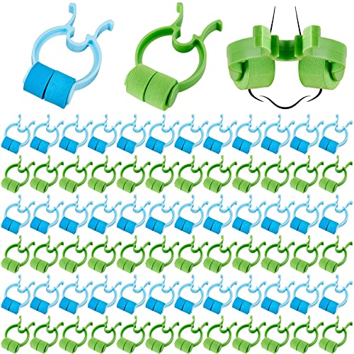 Fabbay 100 Pcs Stop Nosebleeds Clip Nose Bleed Stopper Nasal Clip for Adult Emergency Accident, Blue and Green
