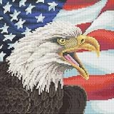 DIAMOND ART CLUB Eagle with American Flag Diamond Painting Kit, Fun DIY Crafts for Adults and All Ages, Round Diamond Art Canvas for Beginners, 13" x 13" (32.8 x 32.8 cm)