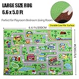 Capslpad Kids Rug Educational Play Rug 6.6' x 5' Traffic Road Kids Play Car Mat Large Learning Play Game Area Rug Kids Carpet for Playroom Living Room Nursery Room Decor