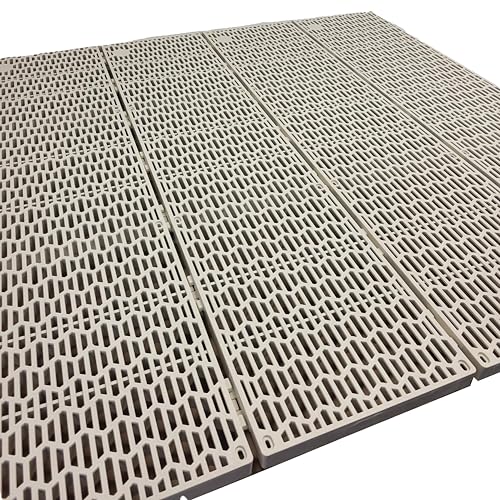 Grizzly Dock 4-Piece Resin Decking Panels - 1' x 4' UV-Resistant Flow Through Dock Panels, Maintenance-Free Decking Kit for Docks, Patios, Boats, Landscaping, Flooring, and More.