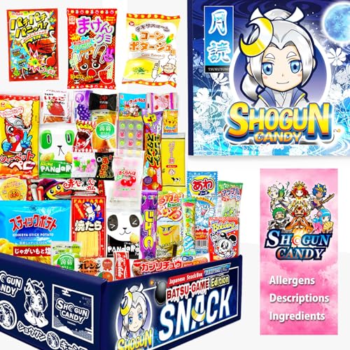 SHOGUN CANDY, 40 Pcs Japanese Snacks and Japanese Candy, Popin Cookin Japanese Snack Box, Kawaii Dagashi Box, (TSUKUYOMI Mystery BOX)