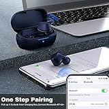 5.2 Bluetooth Headphones for Apple iPhone 16 15 Pro Max 14 Plus 13, Small Ear Buds True Wireless Earbuds Earphones Microphone Touch Control for Samsung S24 S23 Ultra S22 S21 Google Pixel 9 8 7 Blue