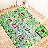 Capslpad Kids Rug Educational Play Rug 6.6' x 5' Traffic Road Kids Play Car Mat Large Learning Play Game Area Rug Kids Carpet for Playroom Living Room Nursery Room Decor