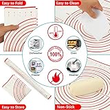 MIKULA Rolling Pin, Rolling Pins Thickness Rings and Silicone Baking Pastry Mat Set, Stainless Steel Dough Roller Rolling Pins for Baking & Bench Scraper For Pizza, Cookies, Pie, Pasta, Pastries