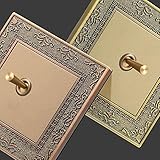 86 Type EU 220V 1/2/3/4 Gang 2 Way Smart Retro Wall Switch Light Switch Vintage Brass Toggle Retro Wall Switch 10A Wall Light Switch Panel Control Switch for Living Room Household (Size : 4 Gang) (Co