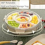 CEIPET Divided Serving Tray with Lid and Handle Fruit Containers for Fridge Snack Box Container Divided Storage Box for Platters for Serving Food Outdoor Party Snack Cracker and Spice Organizer