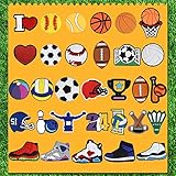 Letters Numbers and Sports Decoration Charms, Basketball Baseball Hockey Softball Soccer Football Gift for Boys Kids Teens and Adults