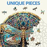 Wooden Puzzles for Adults, 300 Pieces Adult Puzzles, Vintage Dragonfly Puzzles Gifts for Puzzle Lover, Wooden Puzzle Games (L-13.3 * 13.1in)