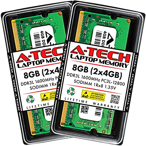 A-Tech 8GB (2x4GB) RAM Replacement for Synology RAM1600DDR3-4G | DDR3/DDR3L 1600MHz PC3L-12800 SODIMM 1Rx8 1.35V 204-Pin Non-ECC SO-DIMM Memory Upgrade for NAS DiskStation & RackStation
