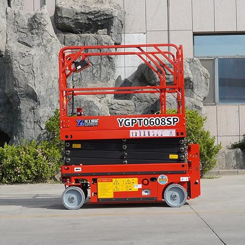 Semi-Automatic Lift Platform, Small Hydraulic Lifting Platform, Aerial Work Platform Scissor Lift, for Glass Cleaning, Cargo Loading and unloading, Window Installation (1)