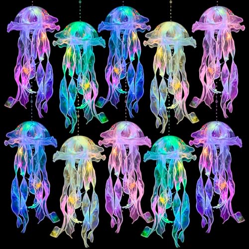 Jellyfish Decorations -10 Pcs Jellyfish Lanterns, Hanging Jelly Fish Decorations, for Mermaid Theme Party Under The Sea Party Decorations & Ocean Themed Party Decorations Supplies Birthday Gifts