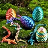 JOYIN 4Pcs 3D Printed Dragon Eggs with Laser Color Dragon, Articulated Toys, Easter Fidget Toy Basket Stuffers for Kids Party Favors, Easter Egg Hunt, Classroom Prize Supplies