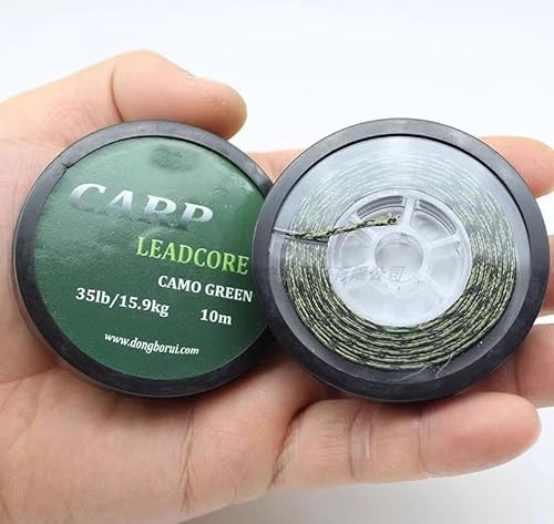 KTGCOZS Pack of 1 10m camo Green Carp Fishing Line Hook Link Carp Hooklink 45LB Rigging Line Leash Material carp Shock Leader for Fishing Hair Rig