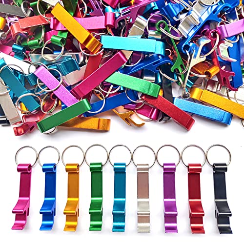 MTOMDY 200pc Colored Aluminum Bottle Opener Keychain, Claw Beverage Opener for Kitchen/Wedding/Bar/Party