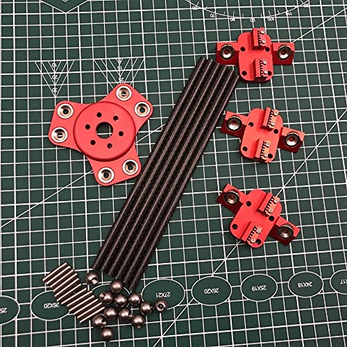 Lysee 3D Printer Parts & Accessories - Kossel XL Magnetic Effector+Carriage+ Carbon Tube Diagonal Push rods kit for DIY Delta kossel 3D Printer - (Size: 300MM Rod, Color: Red)