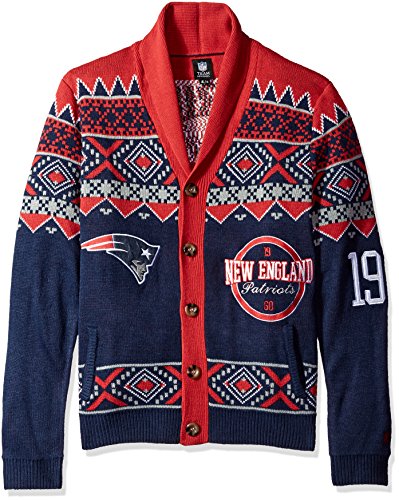 FOCO New England Patriots 2015 Ugly Cardigan Extra Large