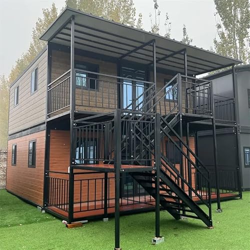 Portable Prefab Tiny Homes 2-Layers Building Duplex 20ft&40ft Office Container House Modern Strong Structure Prefabricated Expandable Granny Flat House- 4 Bedroom 1 Kitchen and Full Equiped Bathroom