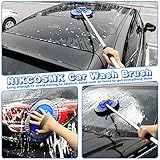 62'' Car Wash Brush Kit Mitt Mop Sponge with Long Handle, 1 Chenille Scratch-Free Replacement Head, Car Wheel Tire Brush, Car Detailing Brushes,Car Dash Duster,Tower,Car Cleaning Kit for Cars RV Truck