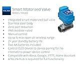 YoLink LoRa Smart Water Leak Protection System, Including 3/4" Commercial Grade Smart Motorized Stainless Steel Valve, (3) Water Leak Sensors, Hub: Up to 1/4-Mile Range, IFTTT, Alexa, Home Assistant