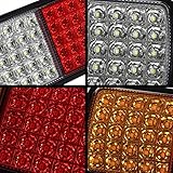 Partsam 2Pcs 75 LED Truck Tail Light Bar Waterproof 12V Turn Signal Brake Reverse Running Lights Taillight IP68 for Boat Snowmobile Utility Trailer Flatbed Trucks Bed Pickups RV Camper UTV UTE Vans