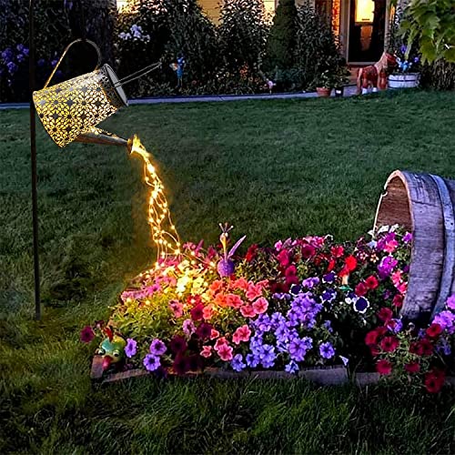 VOOKRY Solar Watering Can Lights, Large Retro Metal Hanging Lanterns Solar Lights Outdoor Waterproof, Garden Decor Yard Art for Porch Landscape Patio Gardening Gifts for Mom Grandma Women Christmas