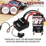 WOAEIUOS 550 Brushed Motor 12T & 80A ESC Brushed Motor ESC & Heatsink Combo for 1/10 RC Truck Car Slash Arrma Granite Senton Typhon Redcat Axial HPI