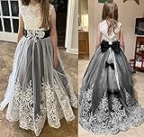 Princess Black Long Girls Pageant Dresses Kids Prom Puffy Tulle Ball Gown US 8