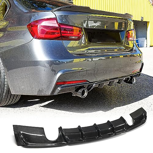 MCARCAR KIT Carbon Fiber F30 Rear Diffuser for BMW 3 Series F30 M Sport Sedan 2012-2018 320i 325i 328i 330i 335i 340i M-tech Auto Rear Lower Bumper Lip Spoiler Body Kit (Carbon Fiber)