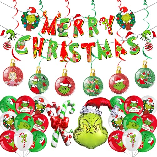 Merry Christmas Decorations Merry Christmas Banner Christmas Party Decorations Whoville Decorations with Merry Christmas Balloons for Merry Christmas Party Decorations