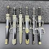 Tiydiygo 6PCS 12cm Ancient Sword Model Small Weapon Ornament Keychain Accessory (Retro (6PCS))