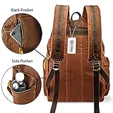 GEARONIC Vintage Canvas Backpack, Casual Daypack Backpacks for Men Women, 15inch Laptop Bag Travel Hiking Camping Rucksack - Coffee