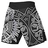 365CUSGIFTS - Men's Aztec Skull Warrior Shorts Print 3D Never Fade Compression Shorts, All in Motion Shorts, BJJ Shorts (S)